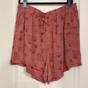 NWT Torrid Disney Pixar Icons Rose Pink Pull On Pajama Shorts 3X NWT